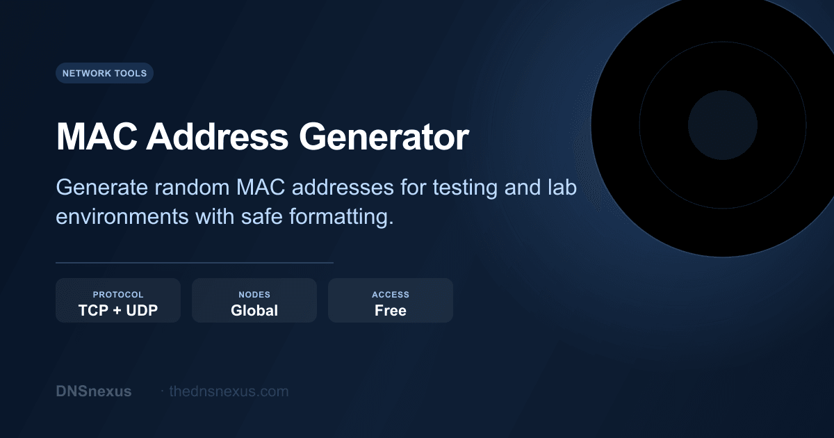 MAC Address Generator - Random MAC Generator | DNSnexus