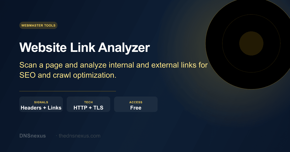 Website Link Analyzer - Link Audit Tool | DNSnexus